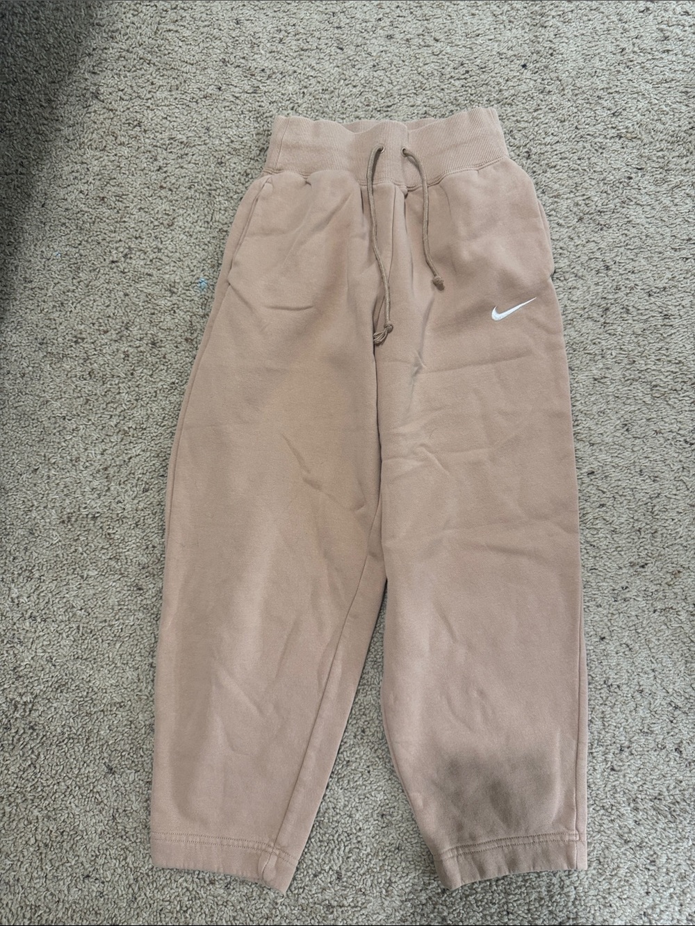 Nike Beige/Tan Sweat Joggers with Swoosh